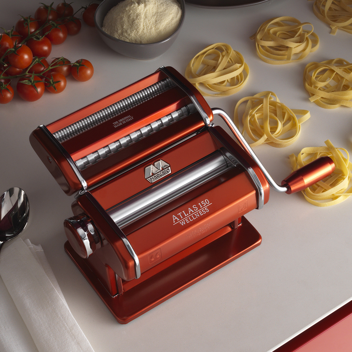 利快意大利进口marcato面条机家用手动一体台式多功能压面机