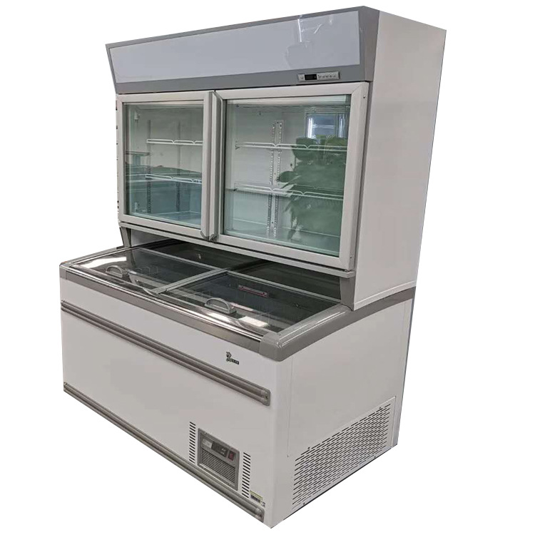 大型立式冷冻柜 子母雪糕柜 上冷藏下冷冻超市冷柜冷