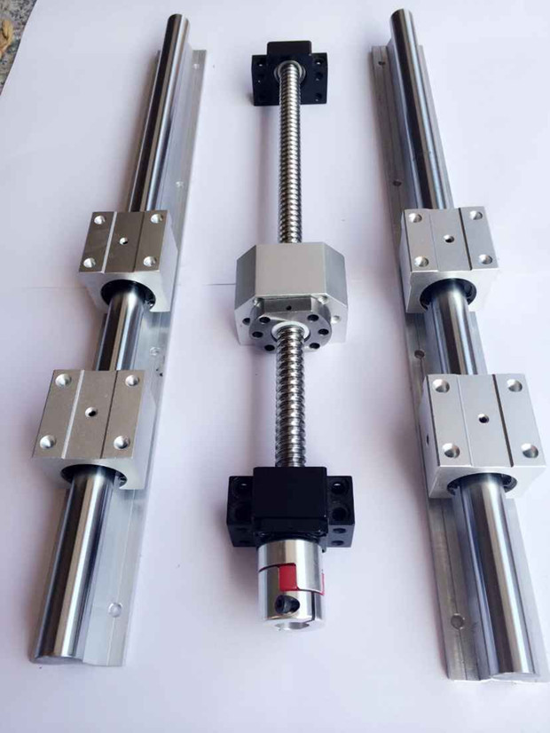 丝杆套装组滚珠丝杠光轴导轨sbr导轨直线滑轨滑台圆柱光杆滑座