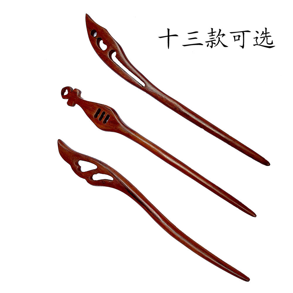 Should Be Sandal Wood Hairpin Wooden Rosewood Hair Clasp Natural Red Sandalwood Carving Decoration Creative New Plate Hairpin