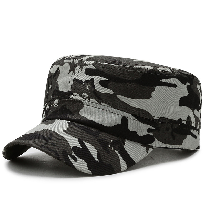 Camouflage Hat Student Training Hat Labor Protection Hat Summer Camp Hat Sun Hat Flat-Top Cap Prop Hat Flat-Top Cap