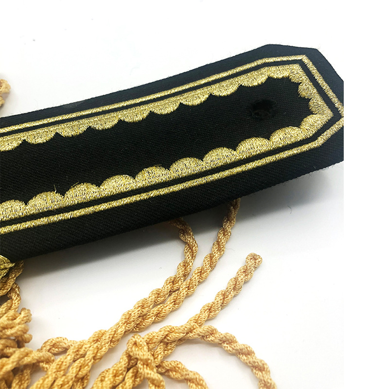 印度丝刺绣肩章飞行员机长列车长保安大帅服流苏肩章定制工厂加工