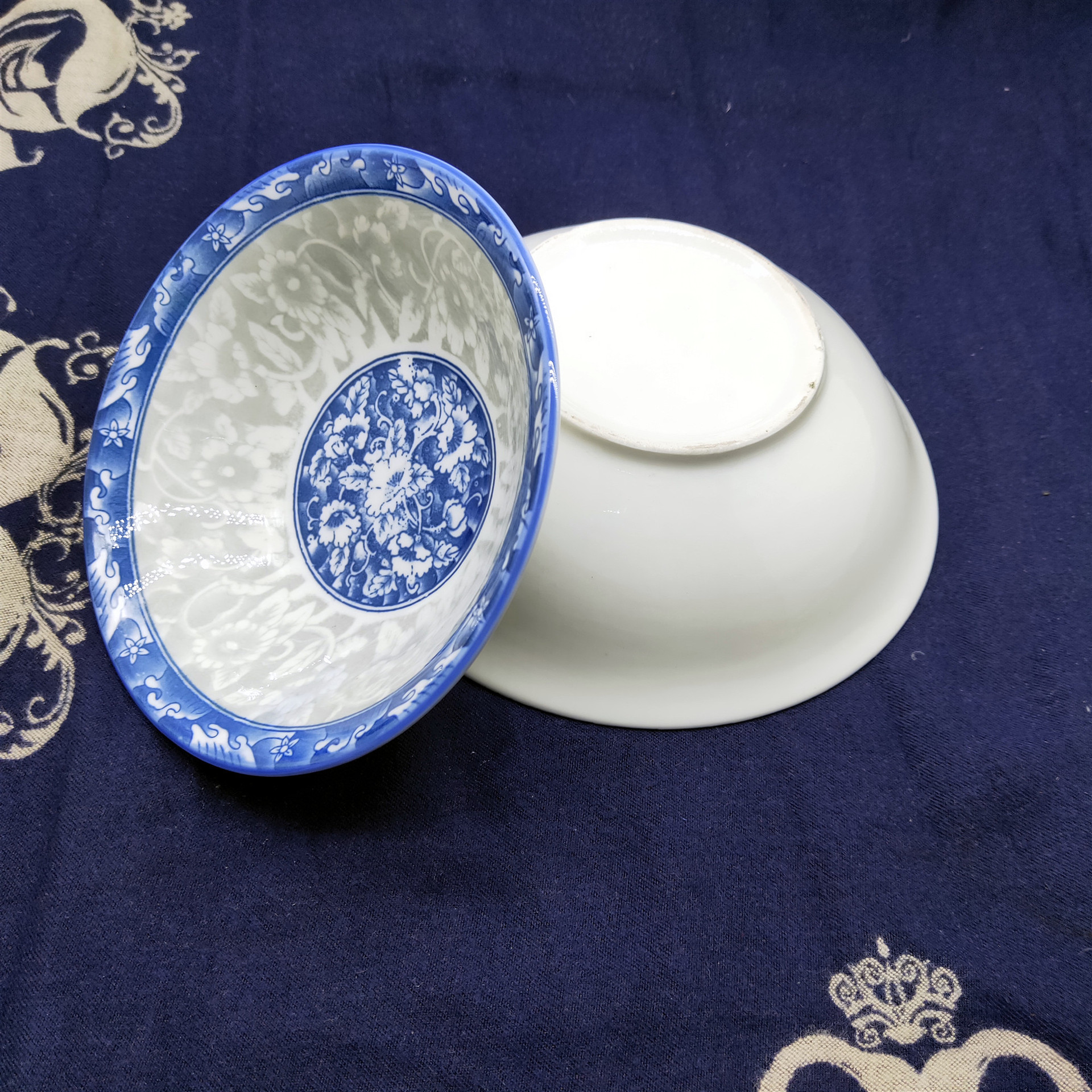 8寸青花斗碗陶瓷碗,酒店厨房餐具,日用瓷陶瓷碗青花系列批发