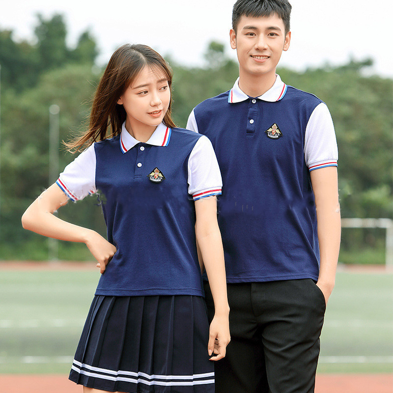 韩国高三校服毕业情侣装 学院风男女t恤衫运动会班服套装高中批发