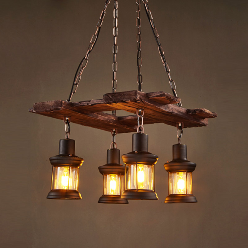 Boat Rudder Wood Antique Farmhouse Island Hanging Pendant Light Cafe Bar Lamp Fixture Loft Home Ceiling Lighting Chandeliers