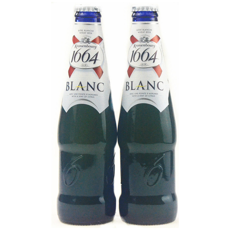 法国进口啤酒 1664玻璃瓶装白啤酒330ml*24瓶/箱