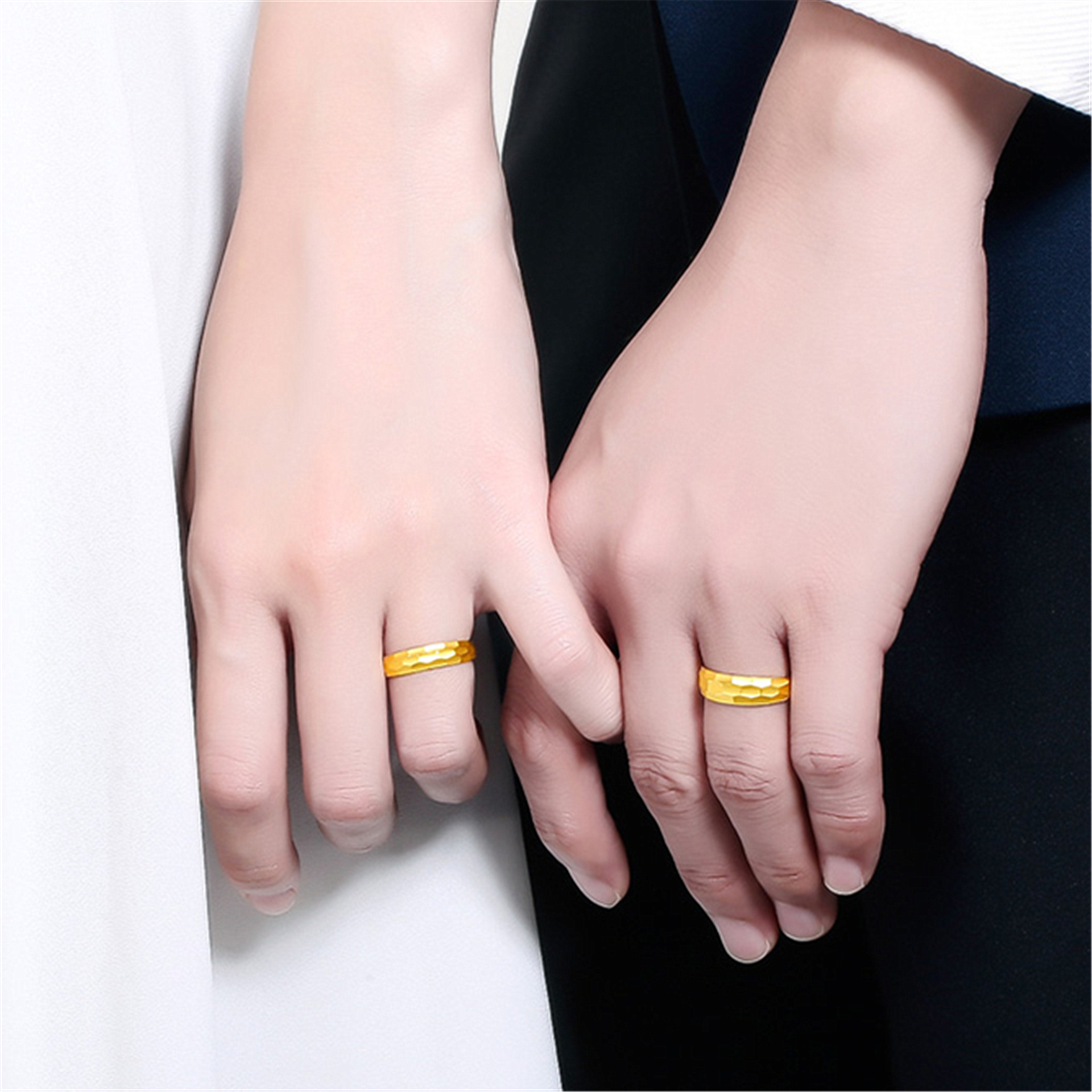 新品越南沙金情侣男女对戒 黄铜镀金开口菱形磨砂戒指镀黄金直销