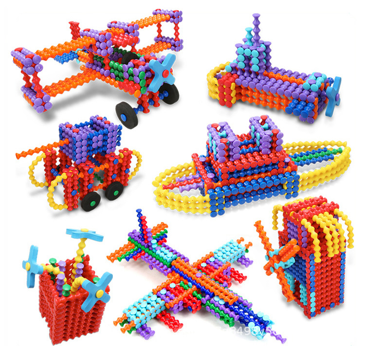 儿童手工益智竹节棍工程螺母多骨聪明棒构造球游乐园手工店游乐场