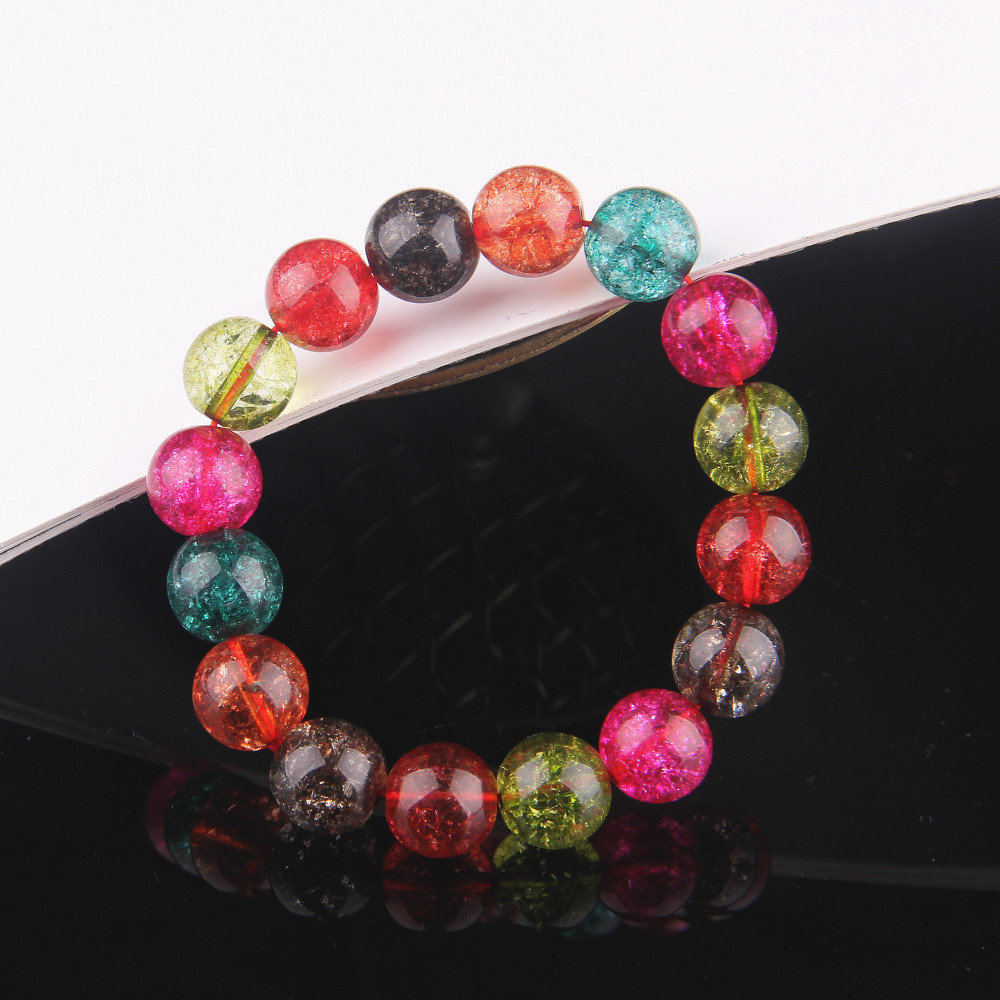 琦毅新款多彩爆花晶手链碧玺色时尚简单款手串时尚礼品 厂家批发