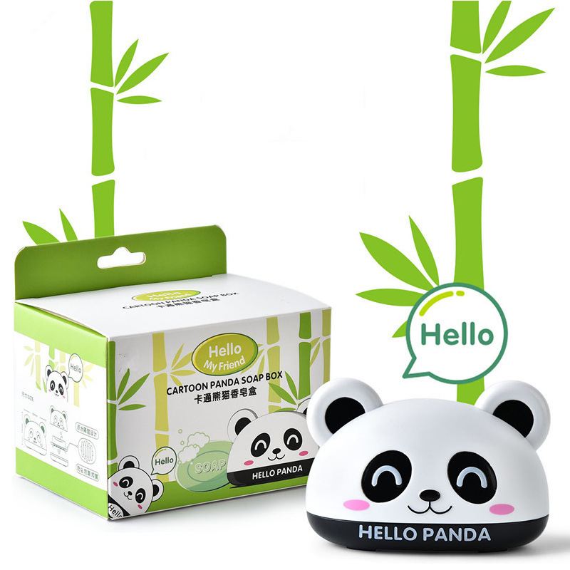 rb287 panda soap box cartoon soap box creative fashion panda soap box drain soap holder