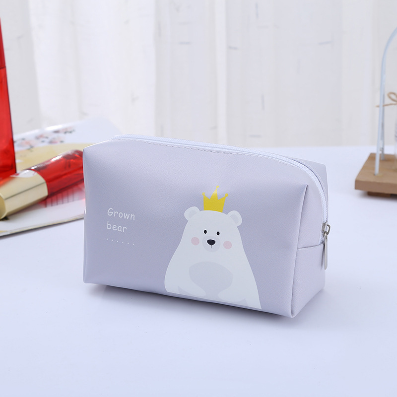 Factory Direct Sales Cartoon Cute Bear Cosmetic Bag Ins Style Outdoor Travel Portable Cosmetic Storage Bag