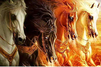 外贸批发 钻石画diy5d四匹马满钻客厅 厂家直销诚招代理 跨境代发