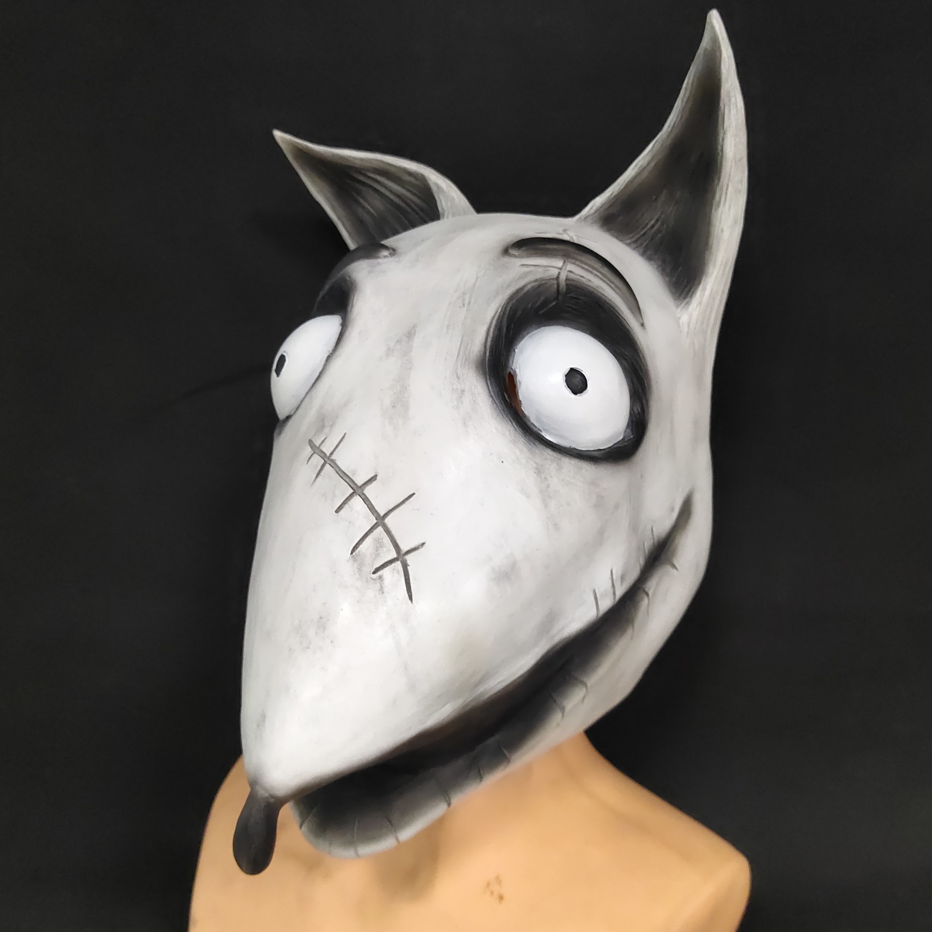 万圣节恐怖搞怪影视道具科学怪狗面具frankenweenie mask乳胶头套