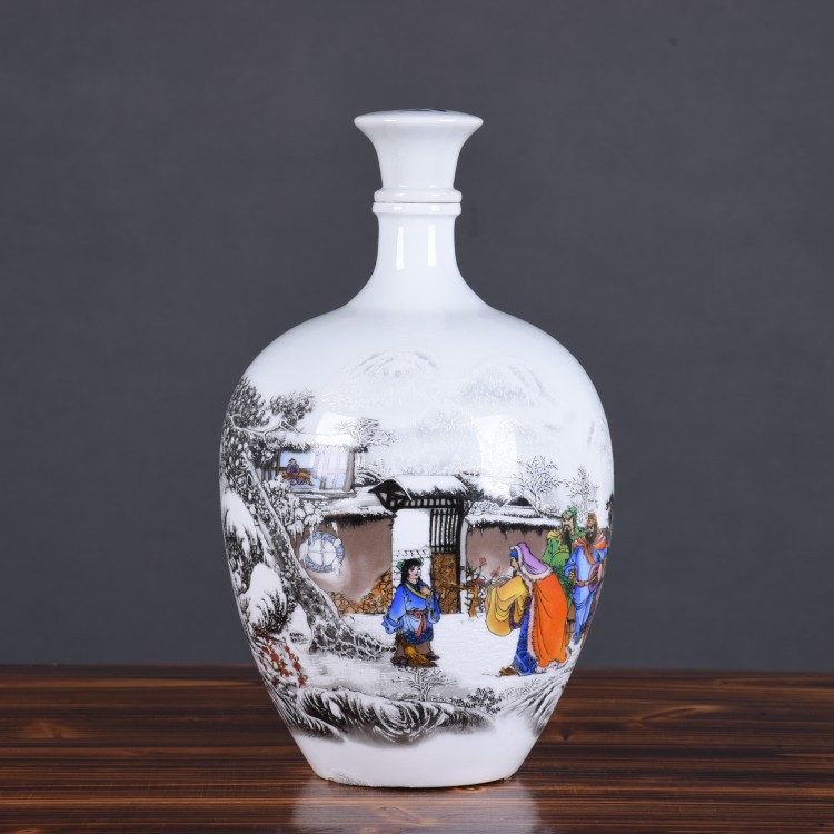 批发景德镇陶瓷酒瓶 手绘高档酒瓶 10斤装礼品白瓷酒瓶散装泡酒瓶