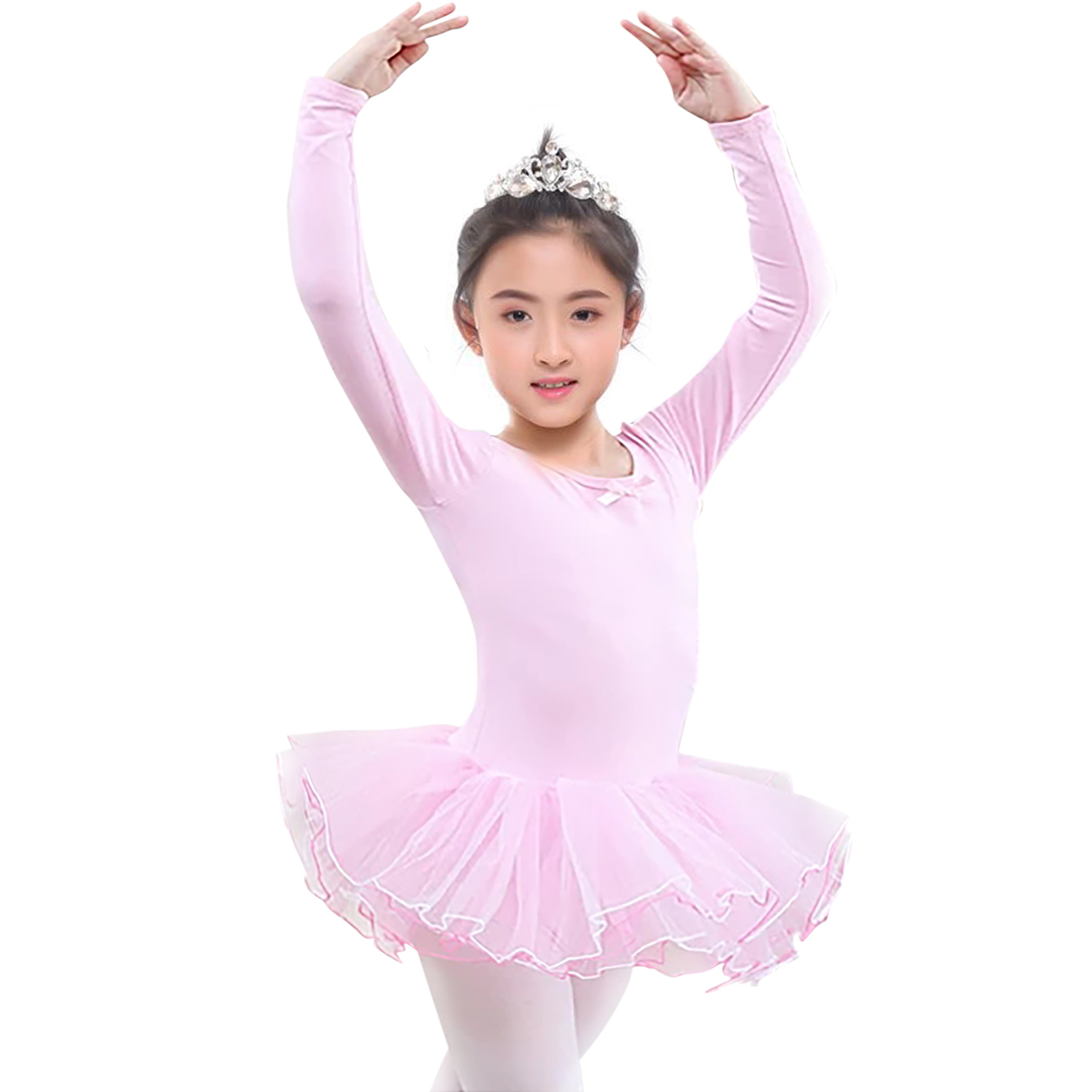 厂家直销儿童舞蹈连体服芭蕾体操裙练功裙拼纱连衣裙体服考级服