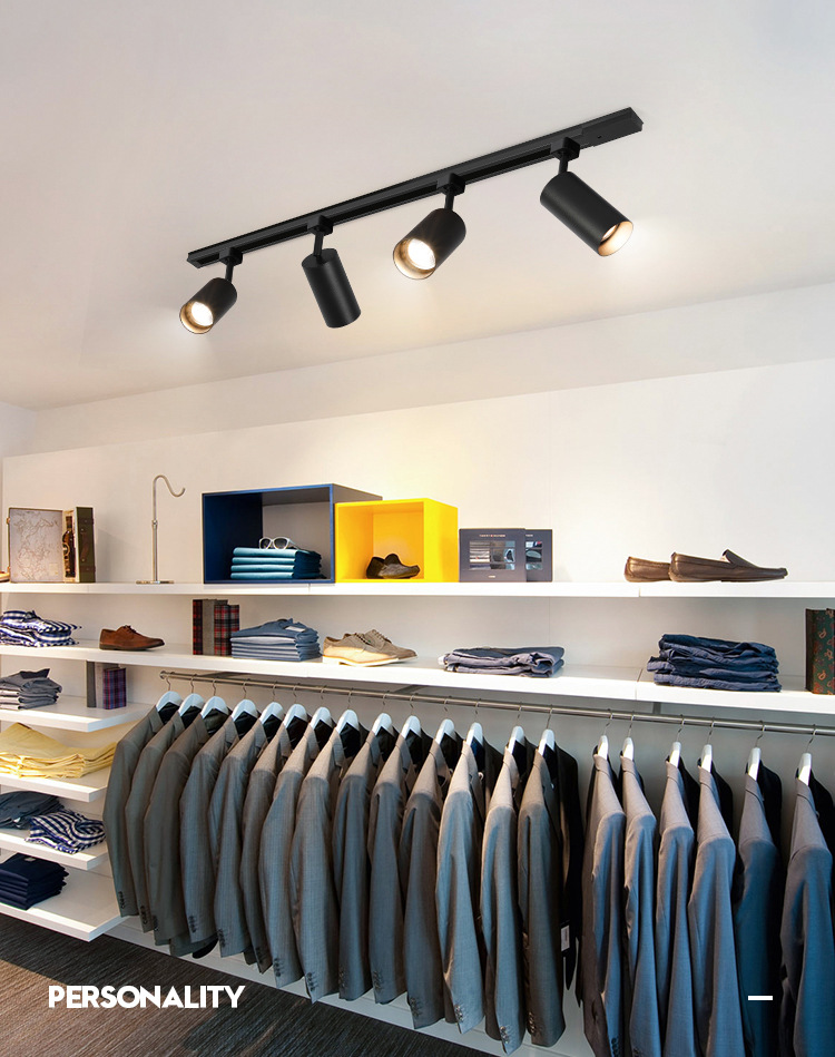 led轨道灯 服装店柜台展柜天花射灯金色轻奢北欧风格铝材灯具工厂