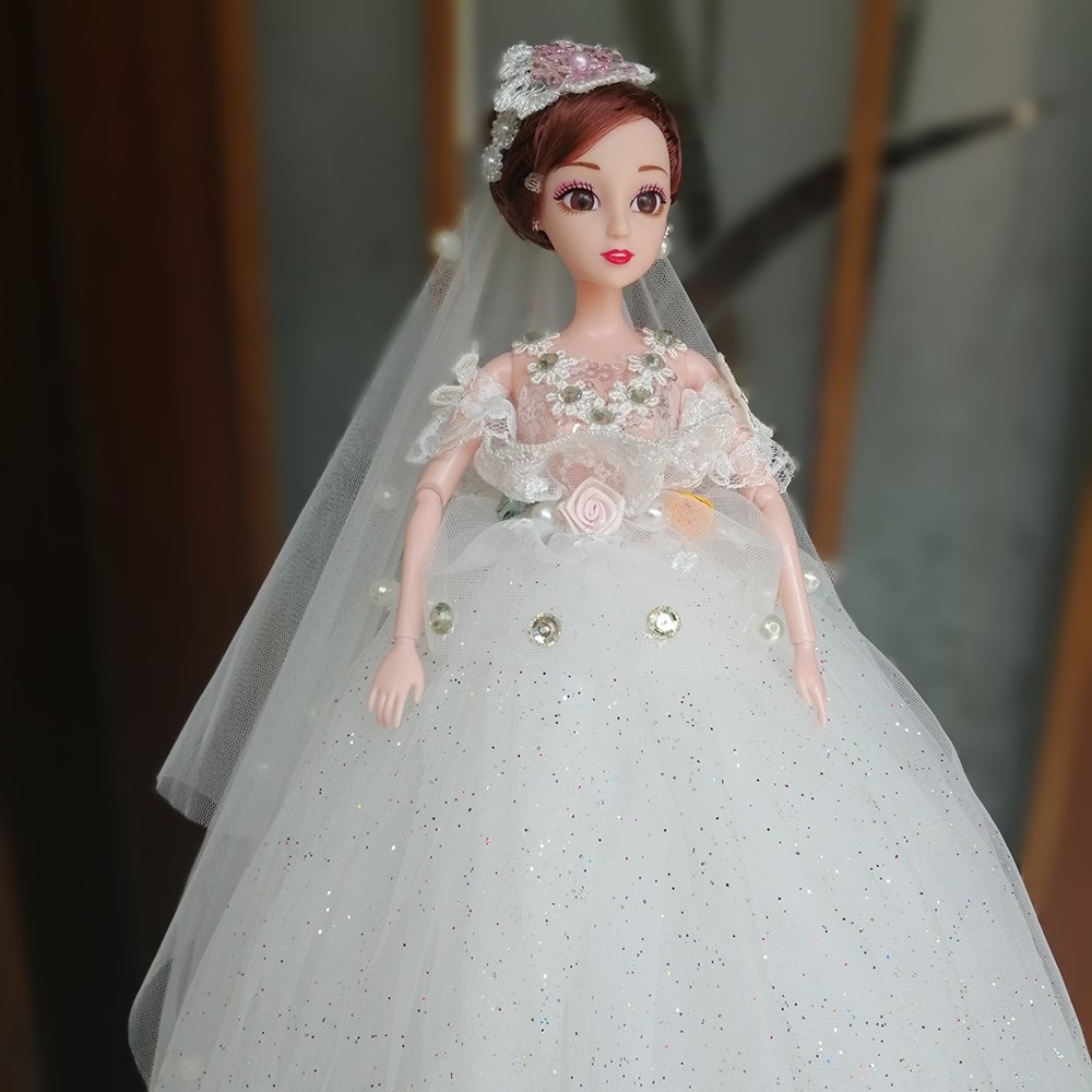芭比婚纱娃娃白色公主裙超大洋娃娃仿真玩具舞蹈钢琴艺校招生赠品