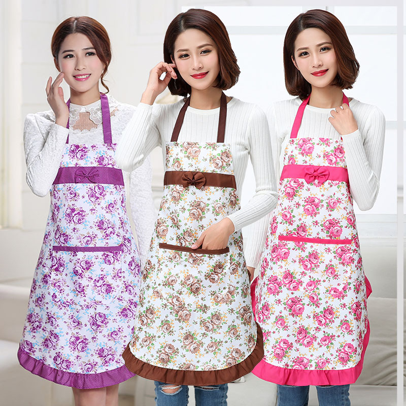 围裙定制玫瑰花围裙韩版创意百搭围腰居家日用品定做logo厨房围裙