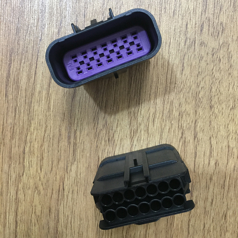 德尔福delphi汽车连接器15326861黑色14位置公接插件