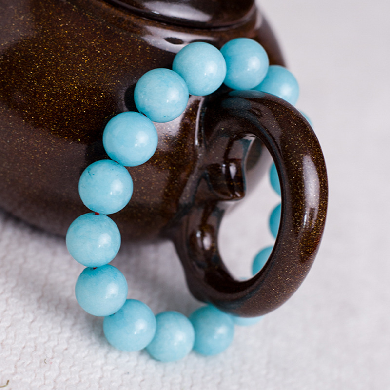 洛之韵批发 亚马逊天河石玉髓手串 diy篮魅世间手链串珠12mm