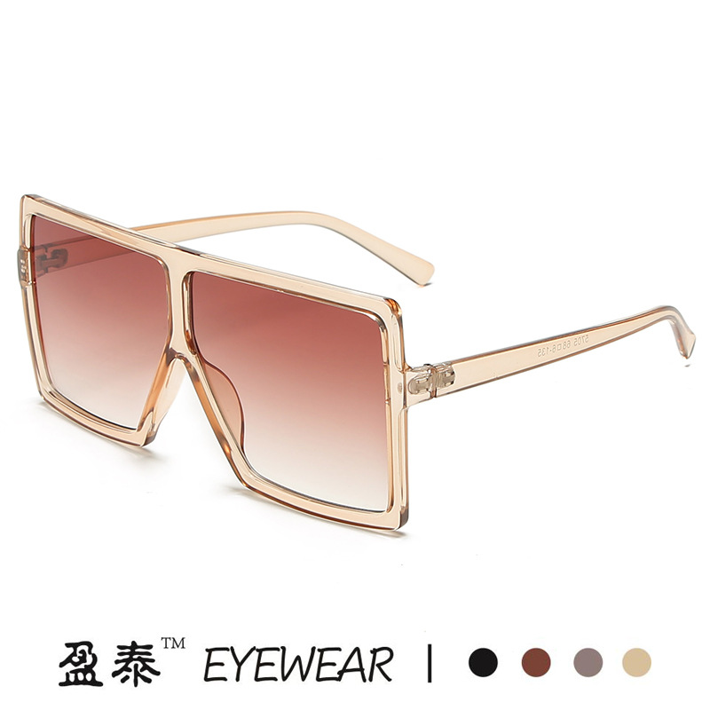 新款欧美时尚大框太阳镜跨境热销街拍潮流墨镜方框金属铰链眼镜