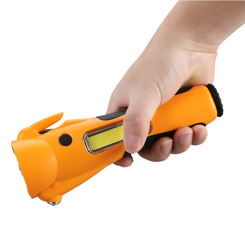 警示闪光远射led强光安全锤手电筒 safety emergency flashlight