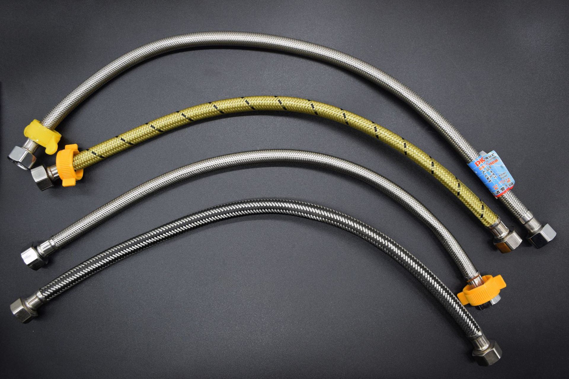 现货供应 尼龙编织双头软管 防爆金属软管冷热水龙头进水管冷热