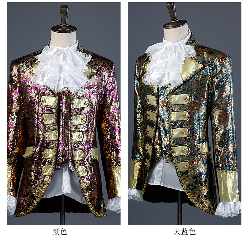 22欧洲宫廷表演服礼服男士装影楼主题主持服舞台演出服巴洛特套装