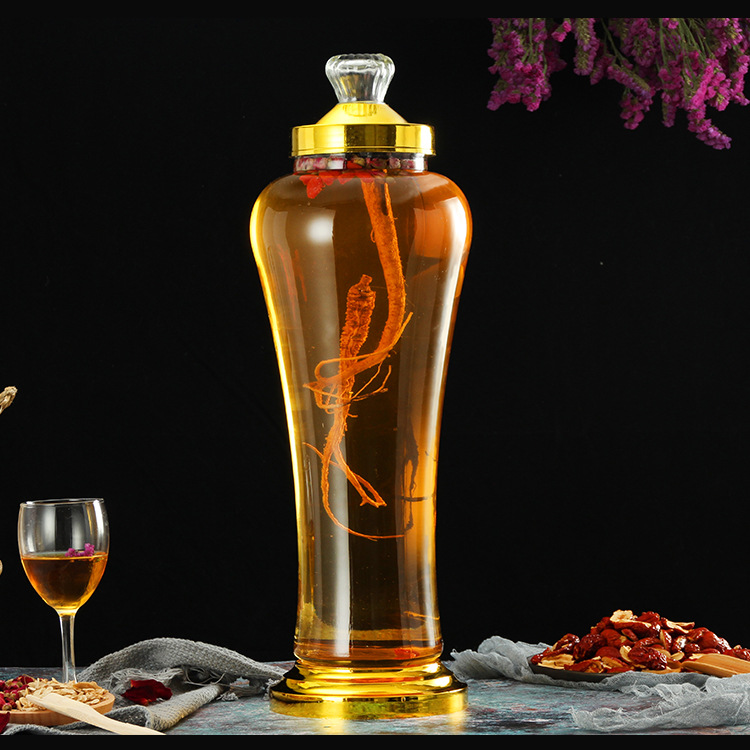 Wholesale Glass Ginseng Wine Fermentation Jar Household Sealed Sparkling Wine Glass Bottle Medicine Wine Earthen Jar Chinese Medicine Wine Fermentation Jar