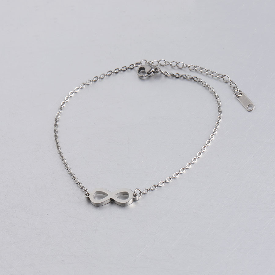 镜面不锈钢 infinite 无限大无限永恒手链 数字8手链 17 6cm