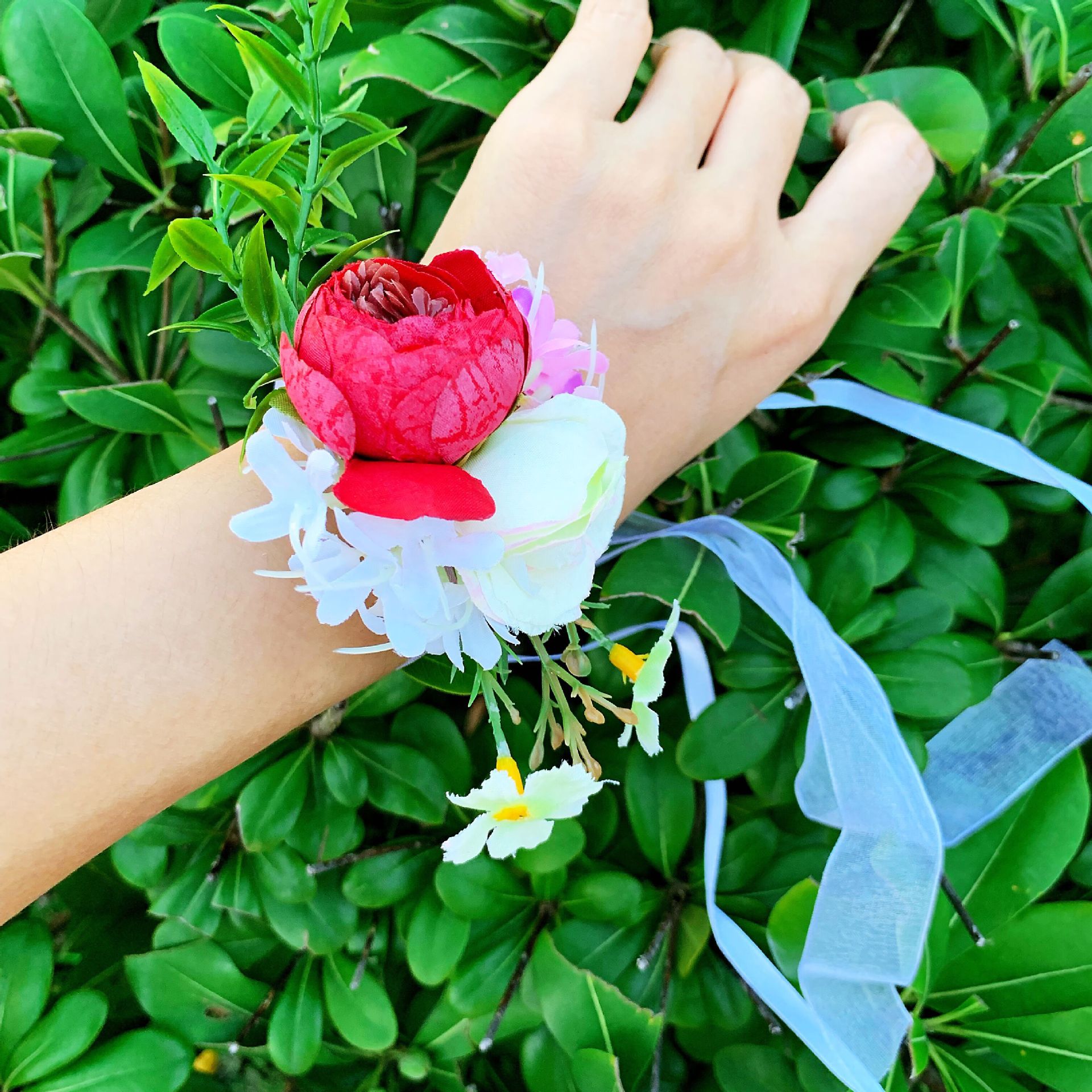 小清新森系唯美欧式新娘手腕花结婚胸花伴娘姐妹手花商务会议活动