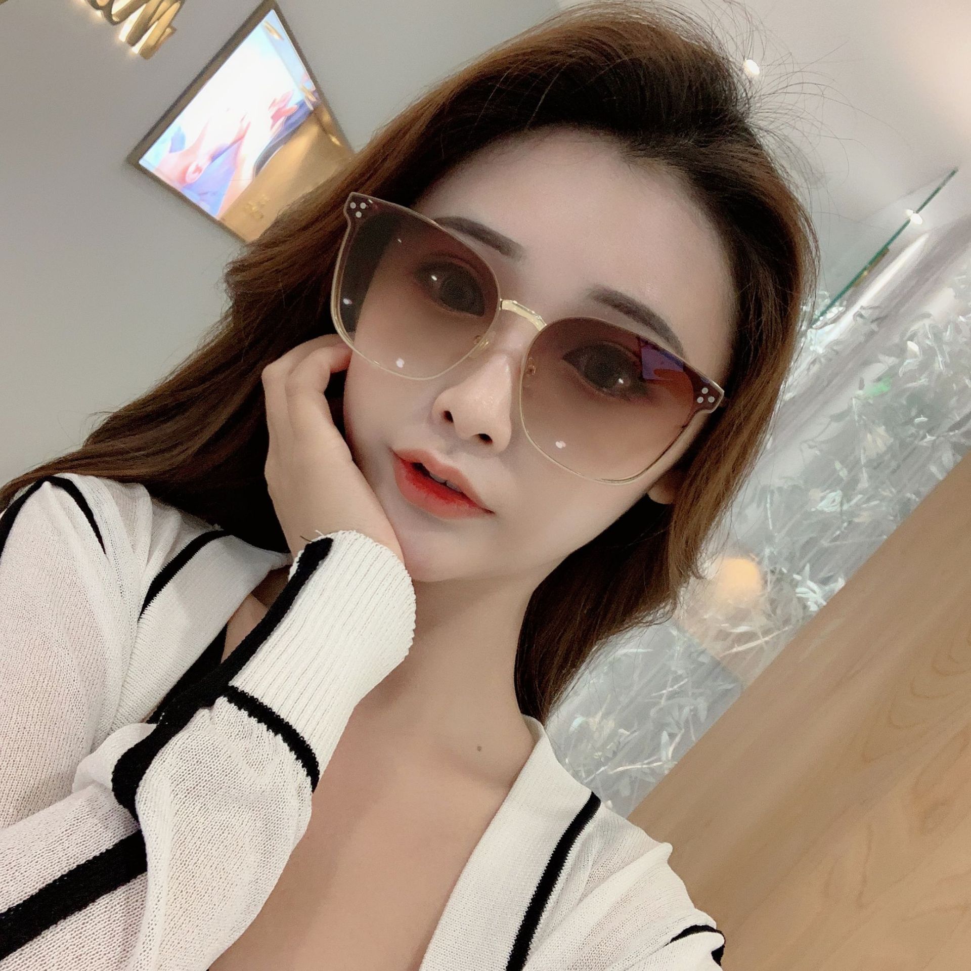 2019新款太阳镜女1153米钉时尚墨镜抖音网红太阳眼镜女sunglass