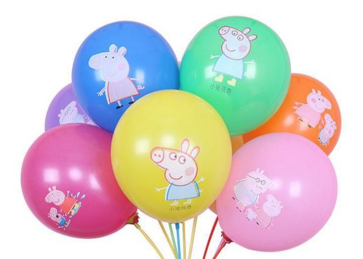 加厚小猪广告气球定制儿童卡通玩具气球印字生日小猪气球批发包邮