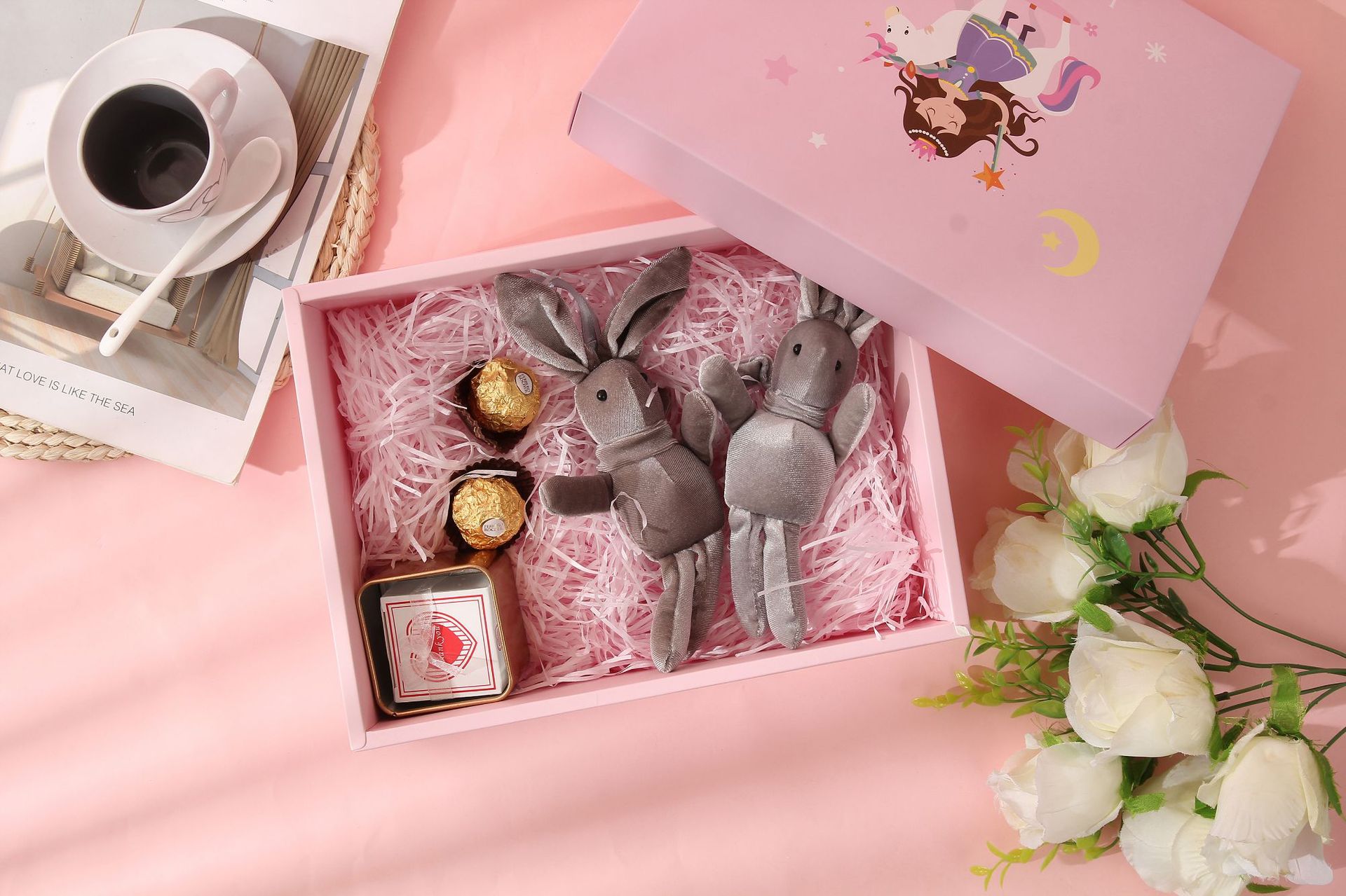 宝宝婴儿百日宴满月酒回礼盒 卡通小公主王子生日礼物大号糖盒