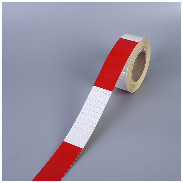 厂家定制防护警示反光胶带 pvc车身红白蜂窝反光胶带