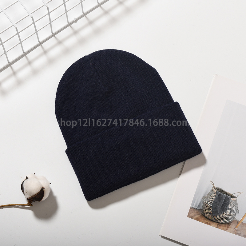 Factory Direct Sales Men's and Women's Light Board Knitted Hat Solid Color Acrylic Woolen Cap European and American AliExpress T Amazon Supply