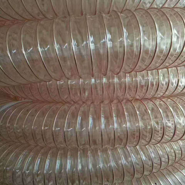 雕刻机风管钢丝塑料伸缩管pu耐磨木工机械吸尘管厂家