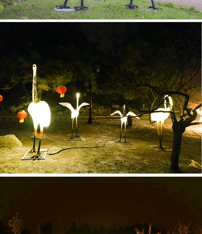 led树脂丹顶鹤造型灯户外防水景观灯具公园庭院美陈亮化装饰景观