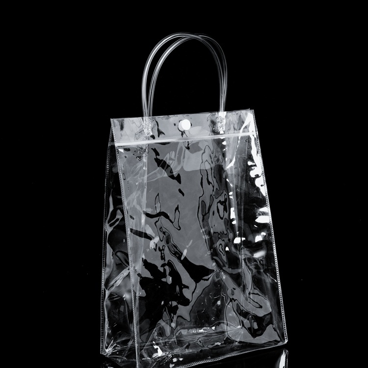现货透明手提袋pvc塑料印logo加厚防水奶茶网红喜茶礼品手拎袋子