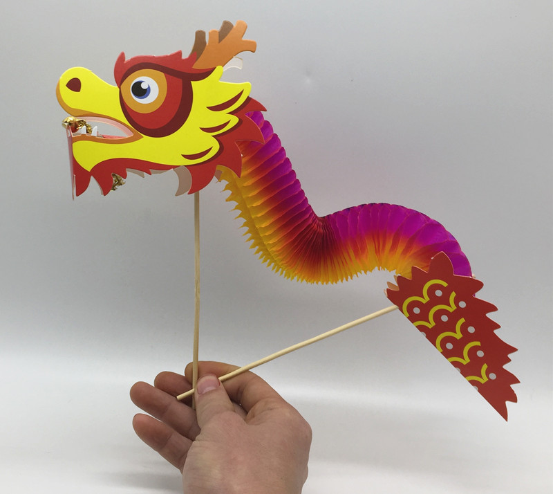 中国龙材料包幼儿园春节手工diy制作拉花纸龙儿童创意益智玩具