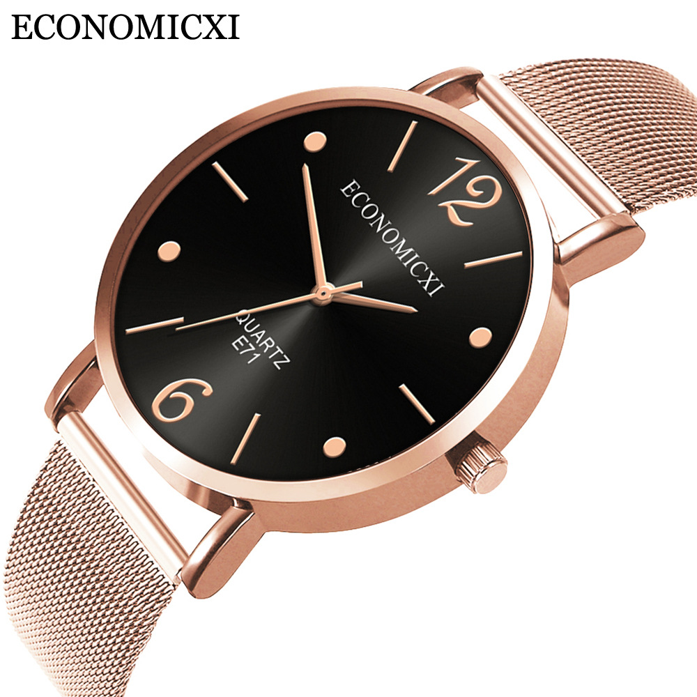 economicxi 时尚小众手表女轻奢简约气质名牌正品ins风防水潮学生