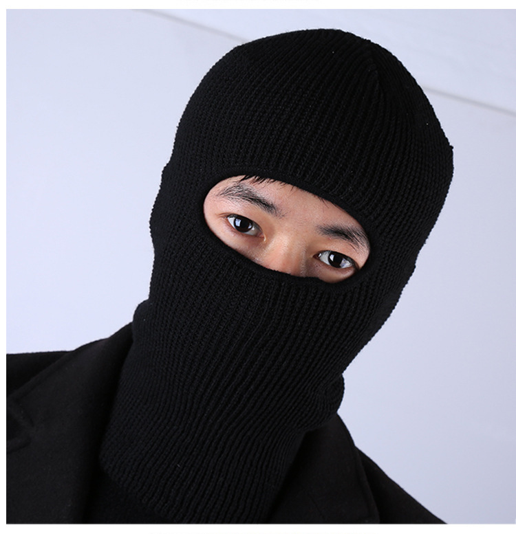 冬季蒙脸护耳包头帽子 男士行车御寒防风套头帽 针织毛线帽子批发