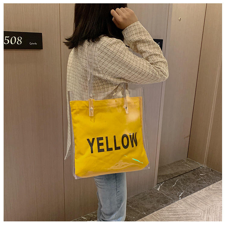 亲爱的热爱的杨紫佟年明星同款2019年新款韩版透明字母手提包女潮