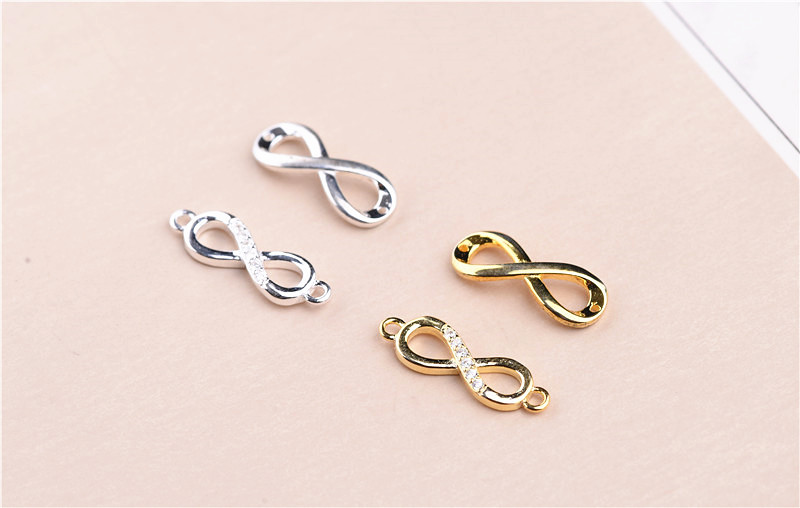 久雅水晶 s925银八字扣 镀金手链链接扣 微镶八字扣 厂家直销