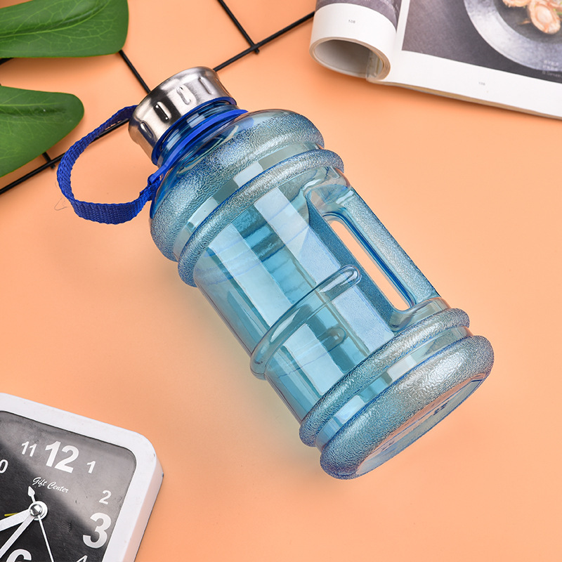 Large Capacity Bucket Cup Plastic Sports Water Bottle Belt Handle Gym Handy Creative Health Exercise Portable Kettle