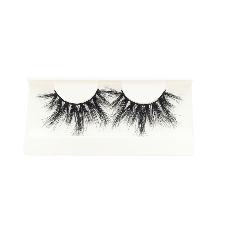 3D Mink Hair 25mm False Eyelashes One-Pair Package Thick Curl Eyelash Three-Dimensional Exaggerated Sample Card Wholesale