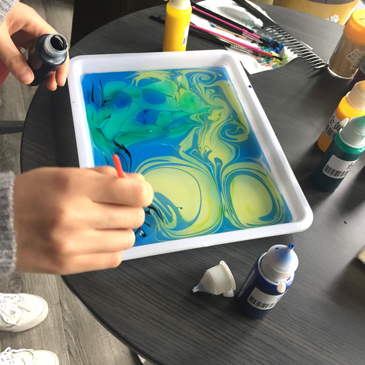 diy创意浮水画水拓画湿拓画套装批发水上画画套装材料简单方便