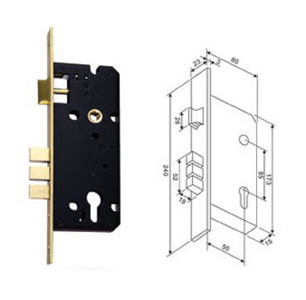5085锁体85全系列插芯三叉舌锁体木门防盗门工程门锁体厂家定制