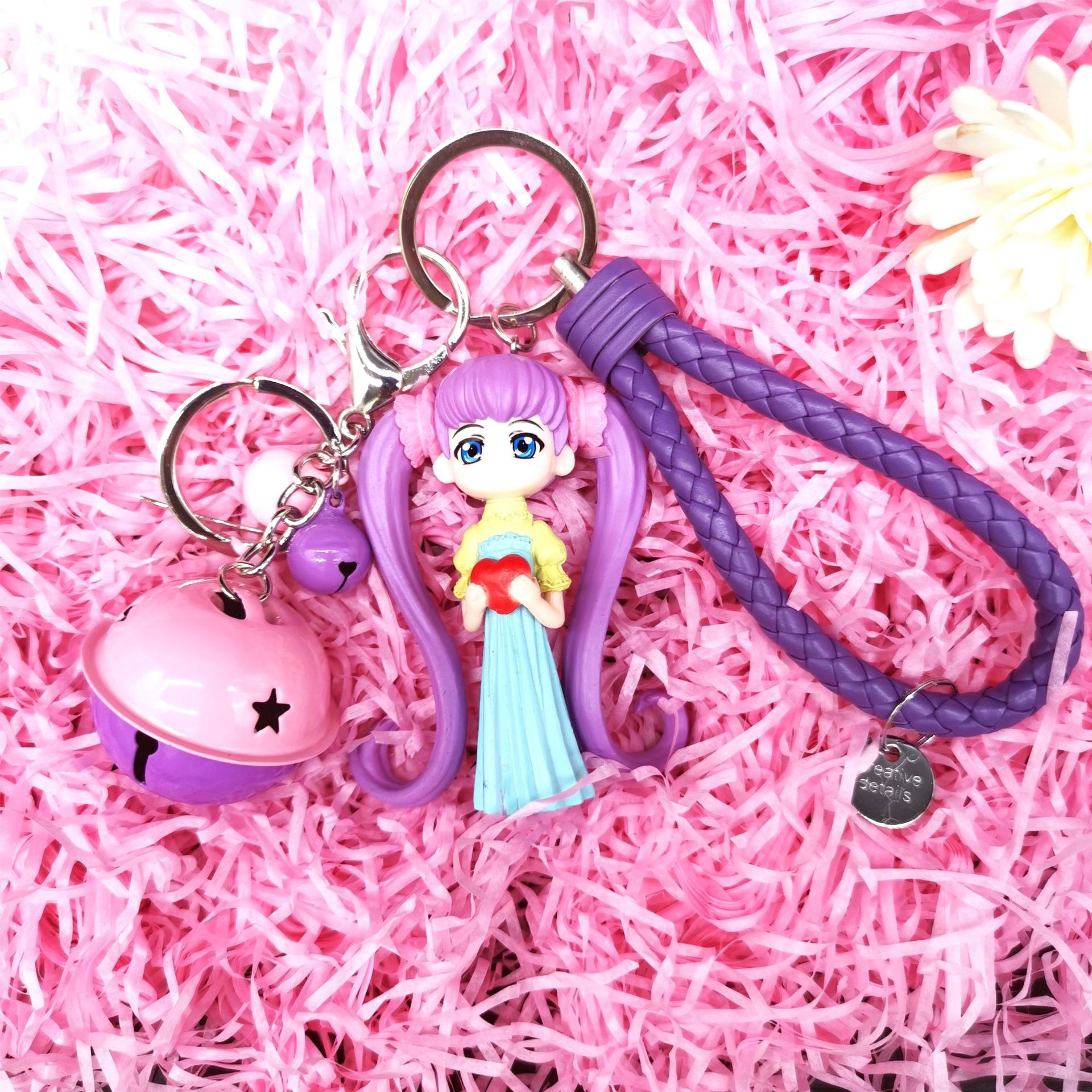 卡通美少女战士少女心汽车钥匙扣铃铛钥匙链包包挂件情侣生日礼物