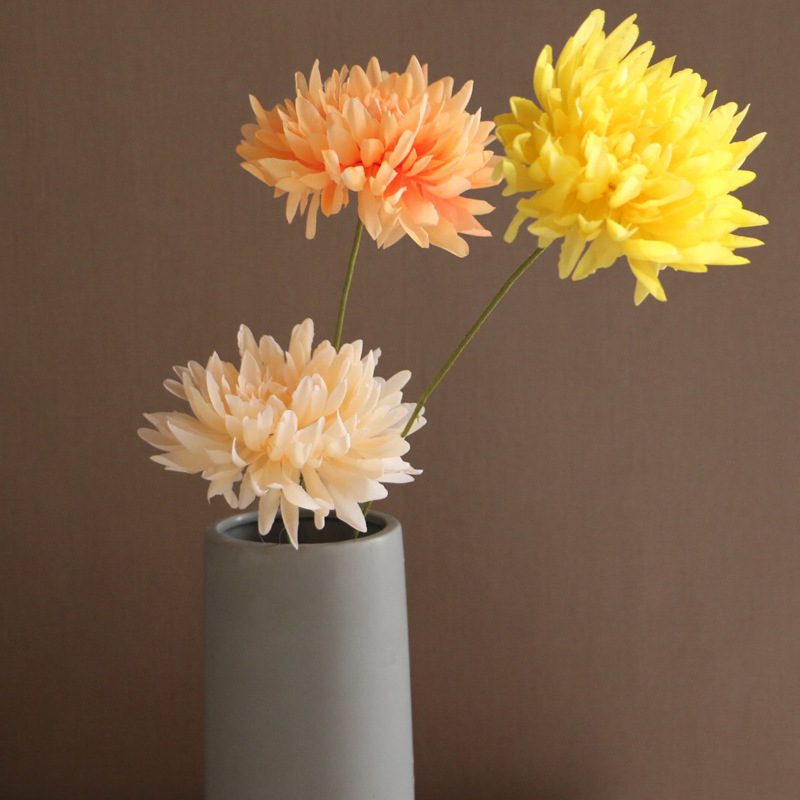 菊花仿真花绢花塑料花金丝菊假花花束清明扫墓手捧装饰仿真插花